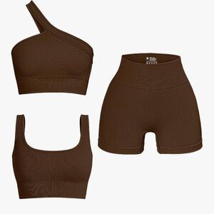 { 3 piece Ribbed Activewear Set }